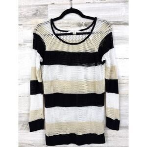 Boston Proper Women’s M Multicolor Open Knit Lightweight Long Sleeve Sweater NEW